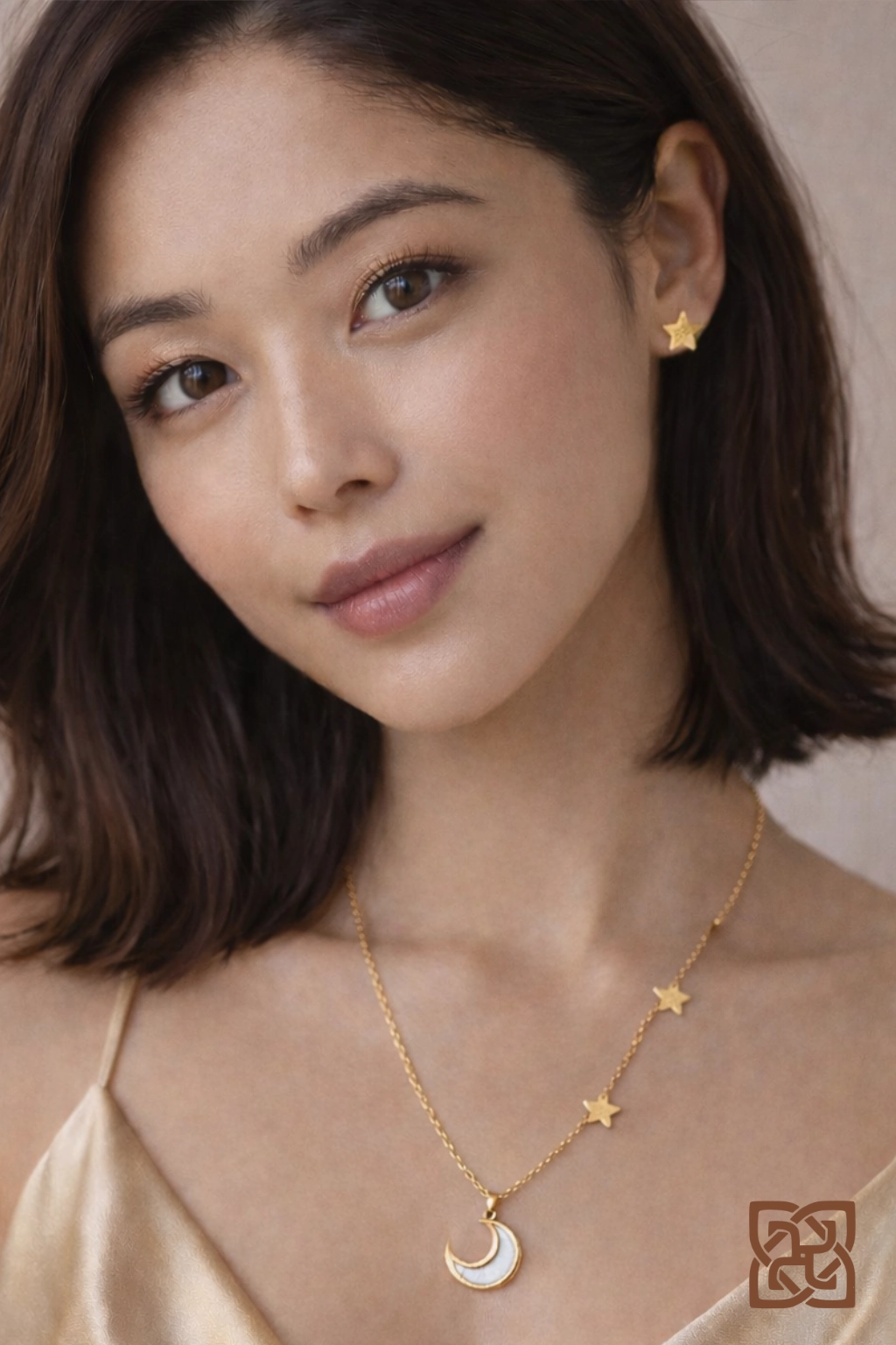 Star & Moon Charm Gold Layered Necklace