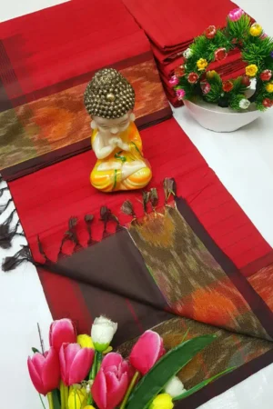 apple green tripura silk mahanati checks saree with grape purple pochampally border (copy)