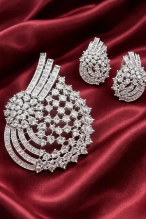 Celestia Diamond Lattice Pendant Set