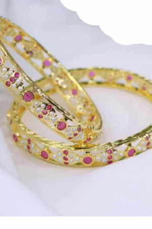 Padmika Jadau Bangle – Blush Pink From The Suttra Series by Dhatu Suttam