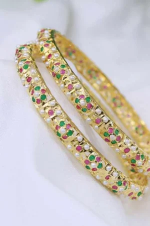 Aarunika Jadau Bangle – Floral Multicolor From The Suttra Series by Dhatu Suttam