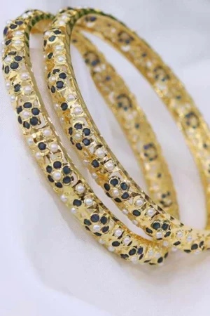 Aarunika Jadau Bangle – Midnight Sapphire From The Suttra Series by Dhatu Suttam