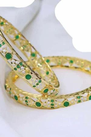 Aarunika Jadau Bangle – Emerald Classic From The Suttra Series by Dhatu Suttam