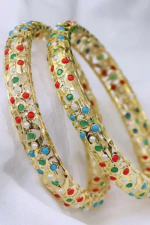 Devayani Jadau Bangle – Heritage Multicolor From The Suttra Series by Dhatu Suttam