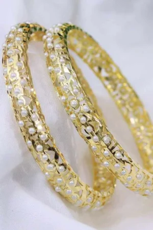 Devayani Jadau Bangle – Pearl Ivory Luxe From The Suttra Series by Dhatu Suttam