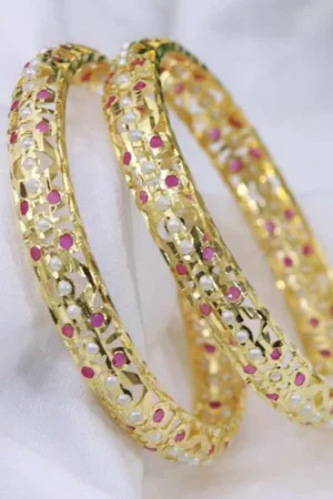 Devayani Jadau Bangle – Rosé Blush From The Suttra Series by Dhatu Suttam