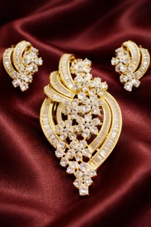 Pushpavalli Layered Floral Pendant Set