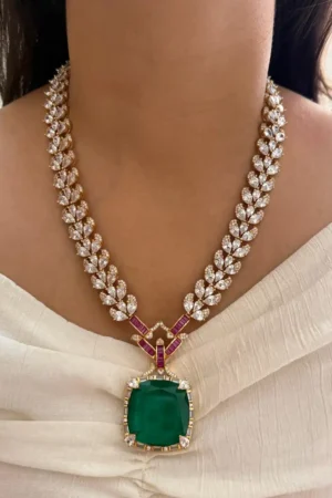 Virasat Emerald Royale Bridal Necklace Set