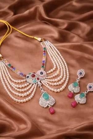 Rajsi Navratna Pearl Haar Set